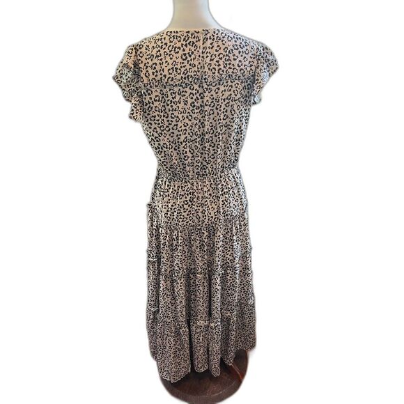 Animal Print Tiered Ruffled Maxi Dress Large Unleash Your Inner Glam-Zebra! - Picture 2 of 14
